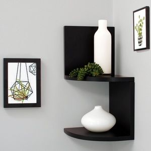 Set Of 2 Kiera Grace Priva Black Corner Sh…